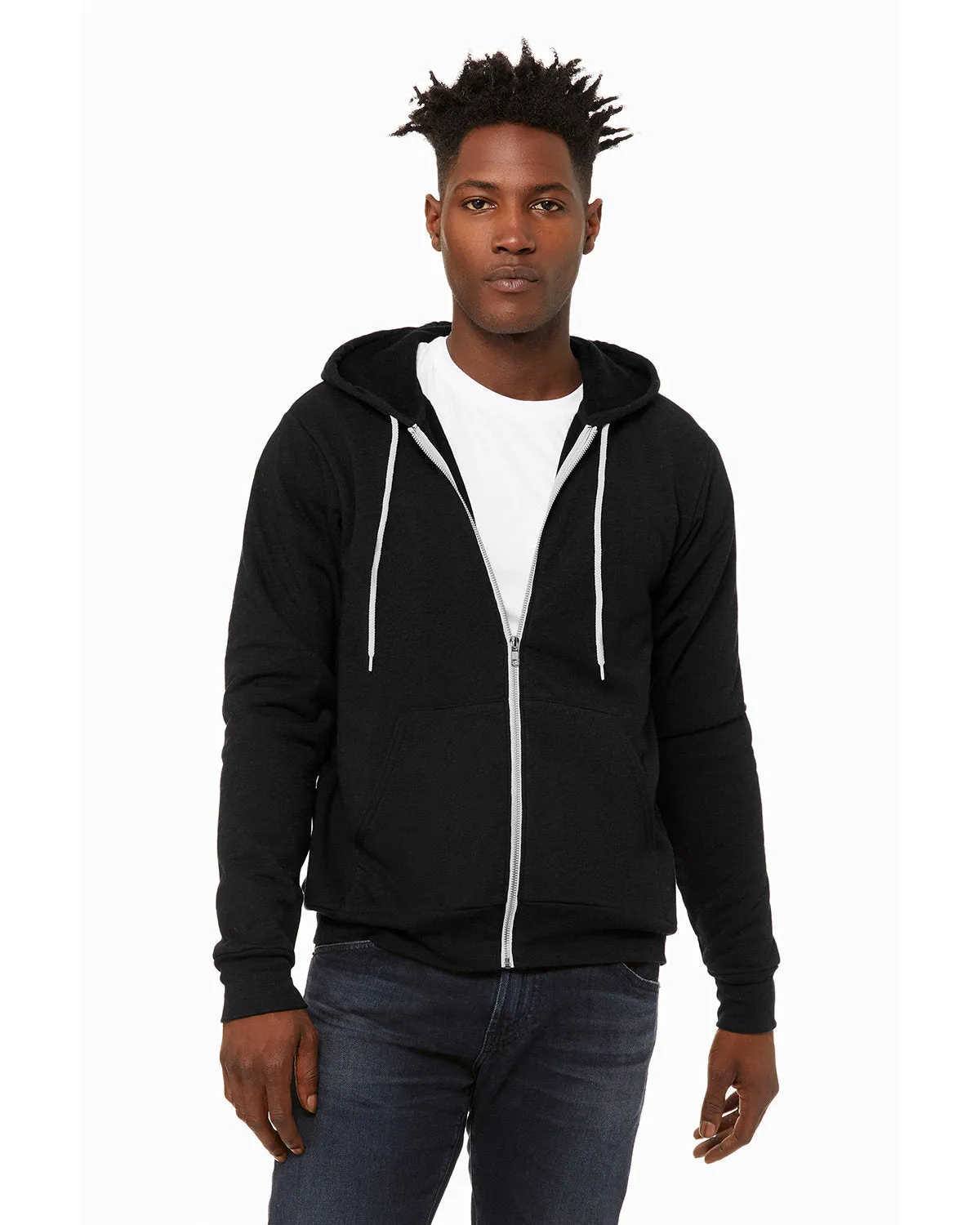 Bella   Canvas 3739 Unisex Poly-Cotton Fleece Full-Zip Hooded Sweatshirt