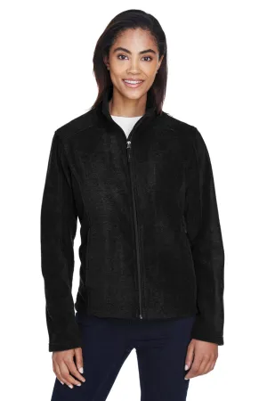 Core 365 Womens Journey Pill Resistant Fleece Full Zip Jacket - Black