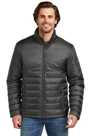 Eddie Bauer Mens Water Resistant Quilted Full Zip Jacket - Iron Gate Grey