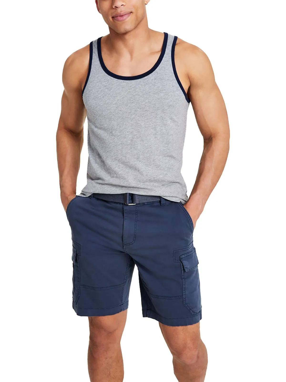 Frank Mens Low Rise Above Knee Cargo Shorts