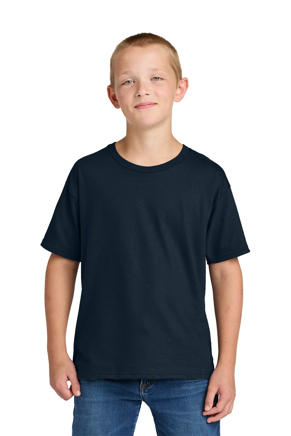Jerzees Youth Ultimate Short Sleeve Crewneck T-Shirt - Navy Blue