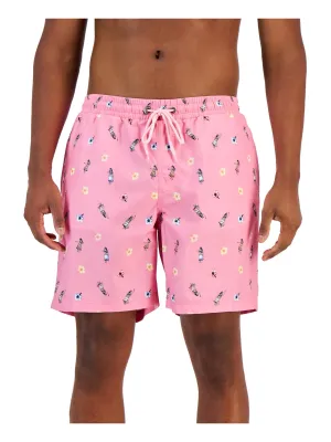 Mens Printed Polyester Swim Trunks