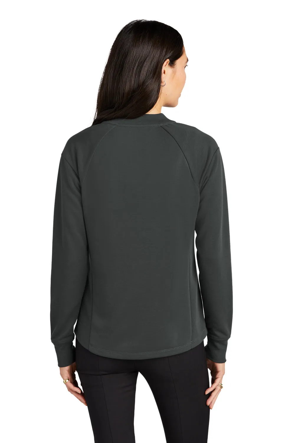 Mercer Mettle Womens Double Knit Full Zip Bomber Jacket - Anchor Grey