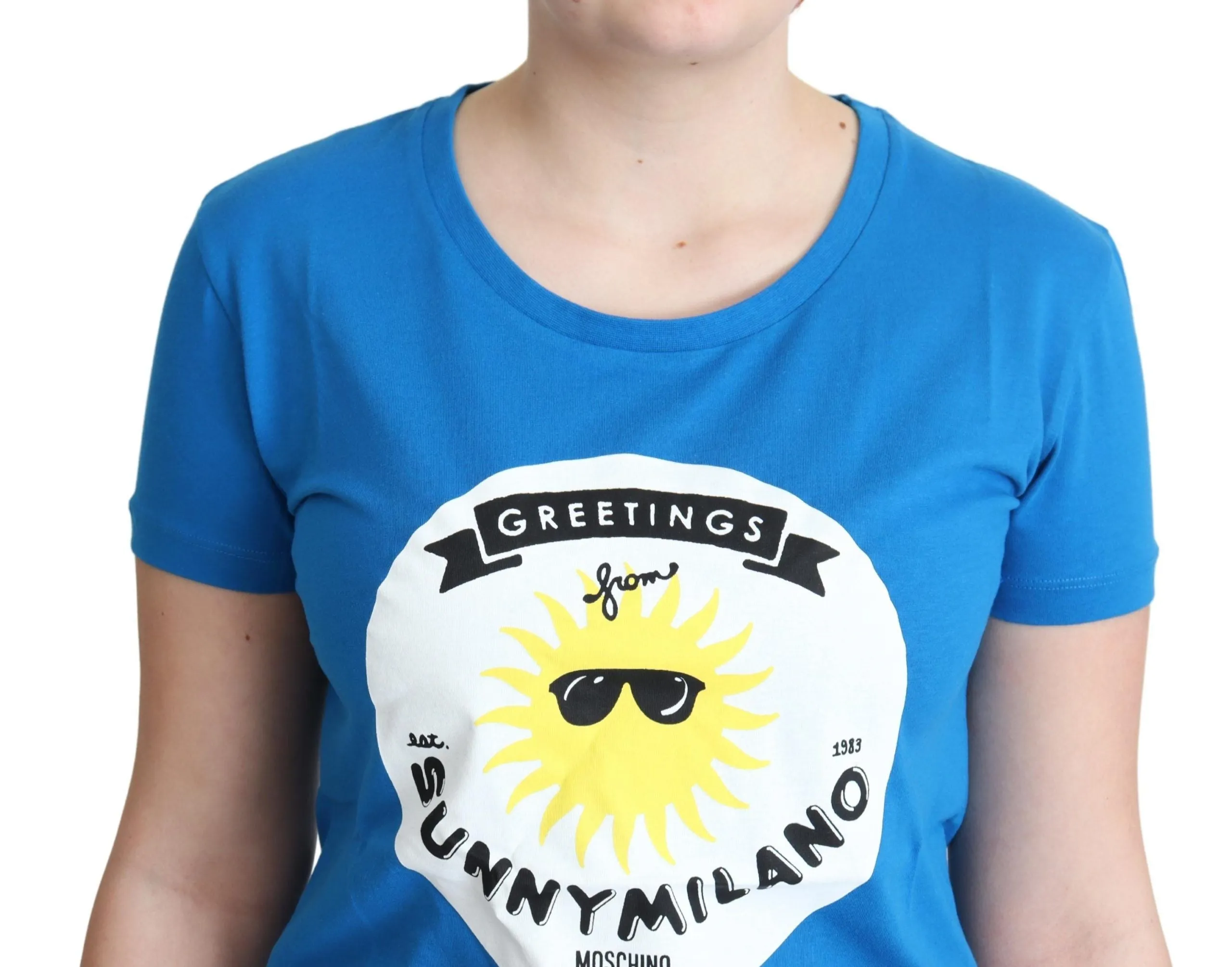 Moschino  Cotton Sunny Milano Print Tops Women's T-shirt