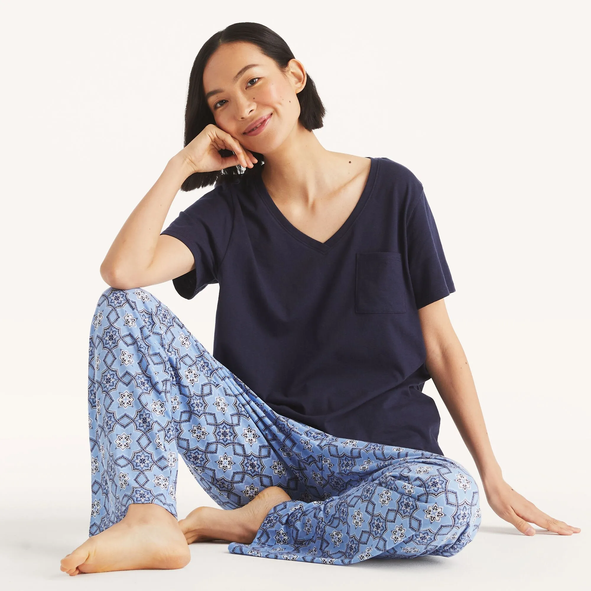 Nautica Womens Striped Pajama Pant Set