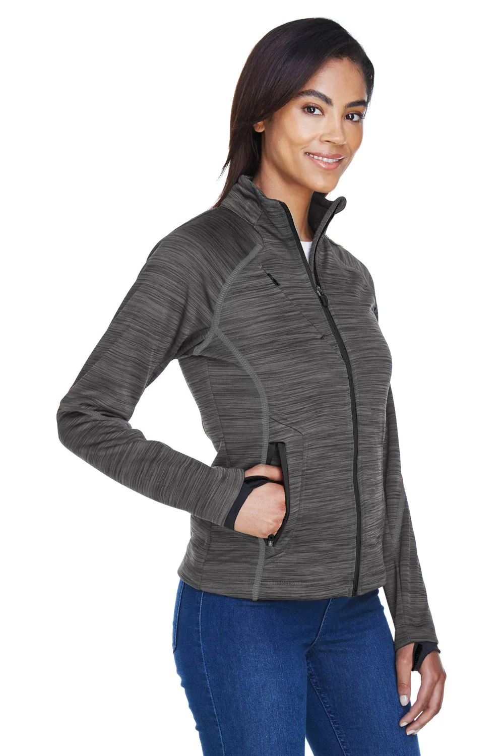 North End Womens Sport Red Flux Full Zip Jacket - Carbon Grey/Black