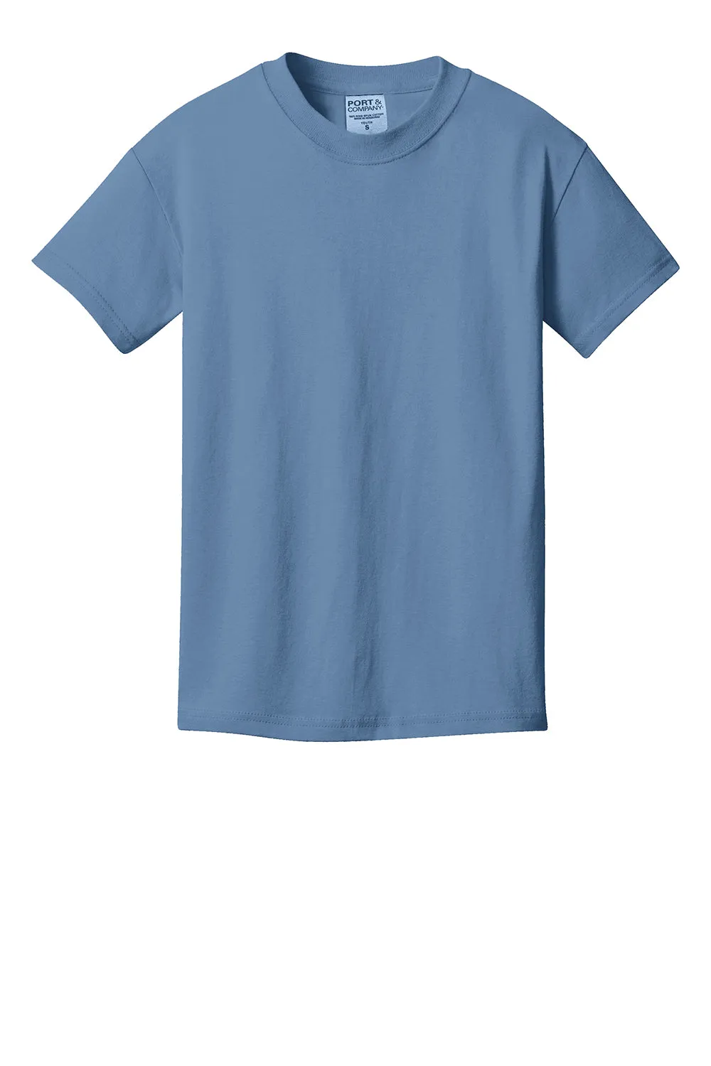Port & Company Youth Beach Wash Short Sleeve Crewneck T-Shirt - Denim Blue