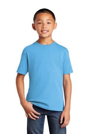 Port & Company Youth Core Cotton DTG Short Sleeve Crewneck T-Shirt - Aquatic Blue