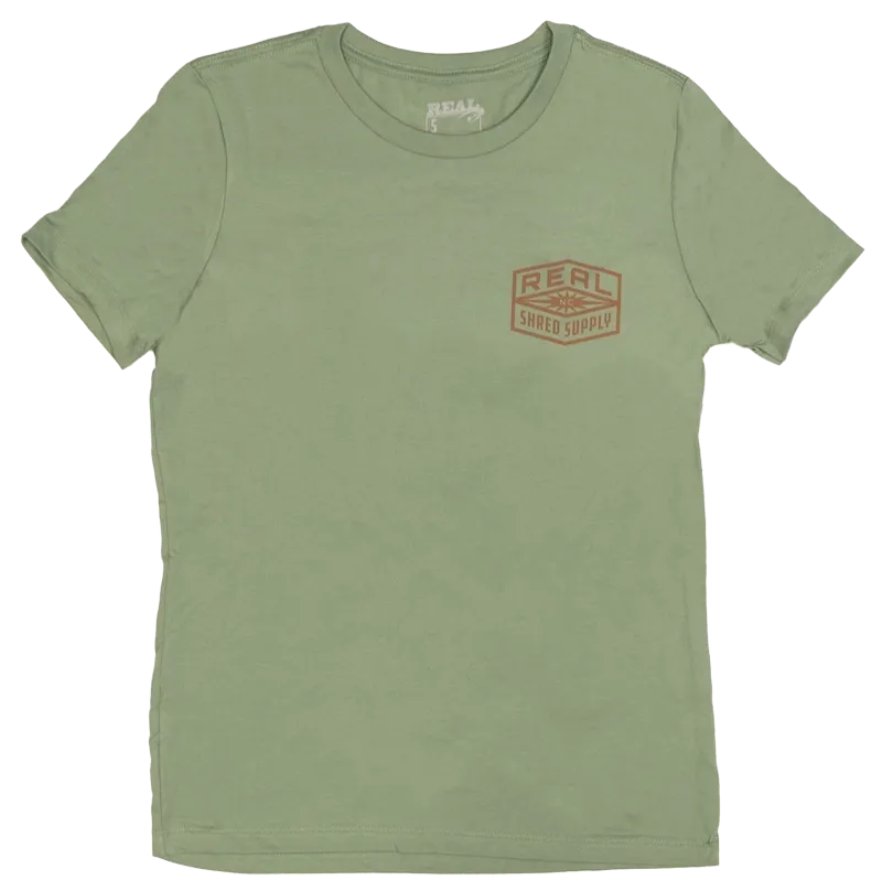 REAL Wmn's Shred Supply Tee-Sage