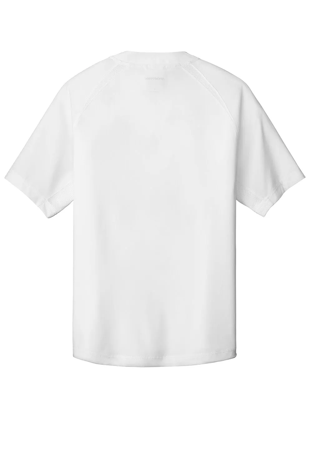 Sport-Tek Mens Repeat Moisture Wicking 1/4 Zip Short Sleeve Jacket - White