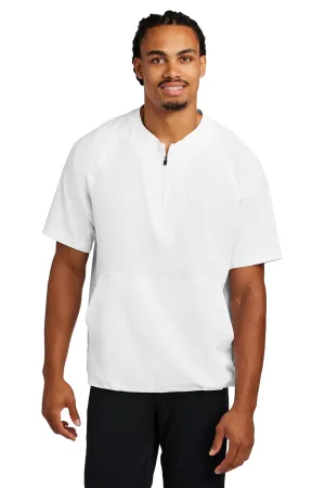 Sport-Tek Mens Repeat Moisture Wicking 1/4 Zip Short Sleeve Jacket - White