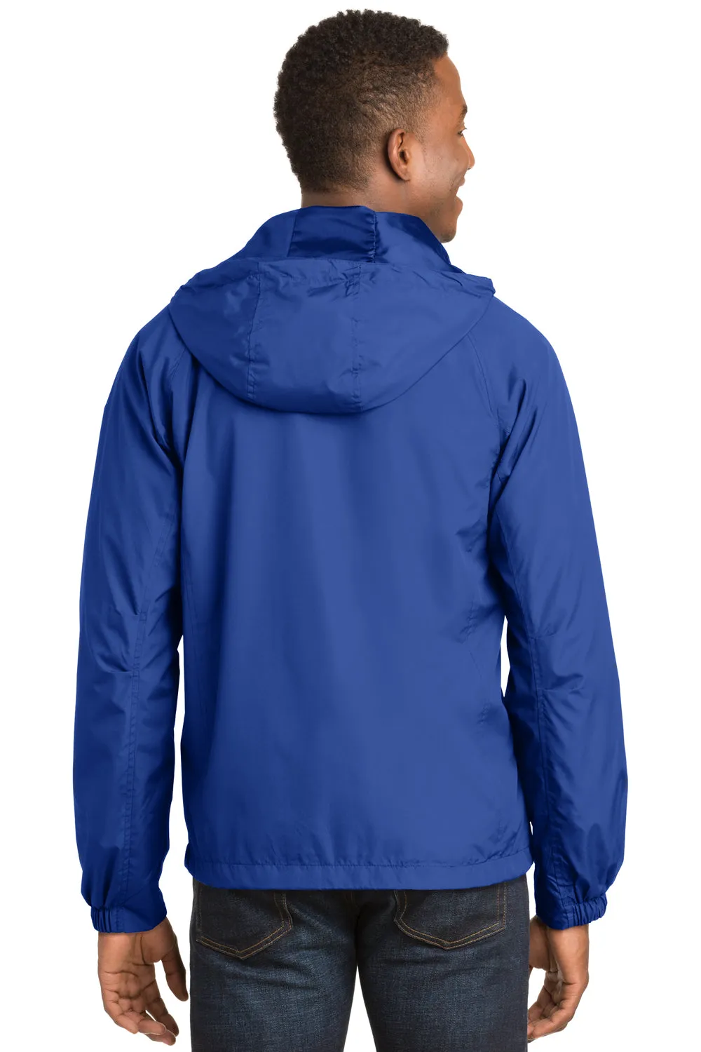 Sport-Tek Mens Water Resistant Full Zip Hooded Jacket - True Royal Blue