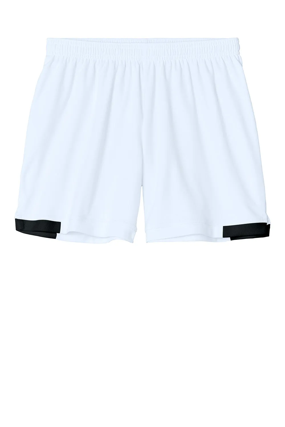 Sport-Tek Womens Club Moisture Wicking Shorts - White/Black