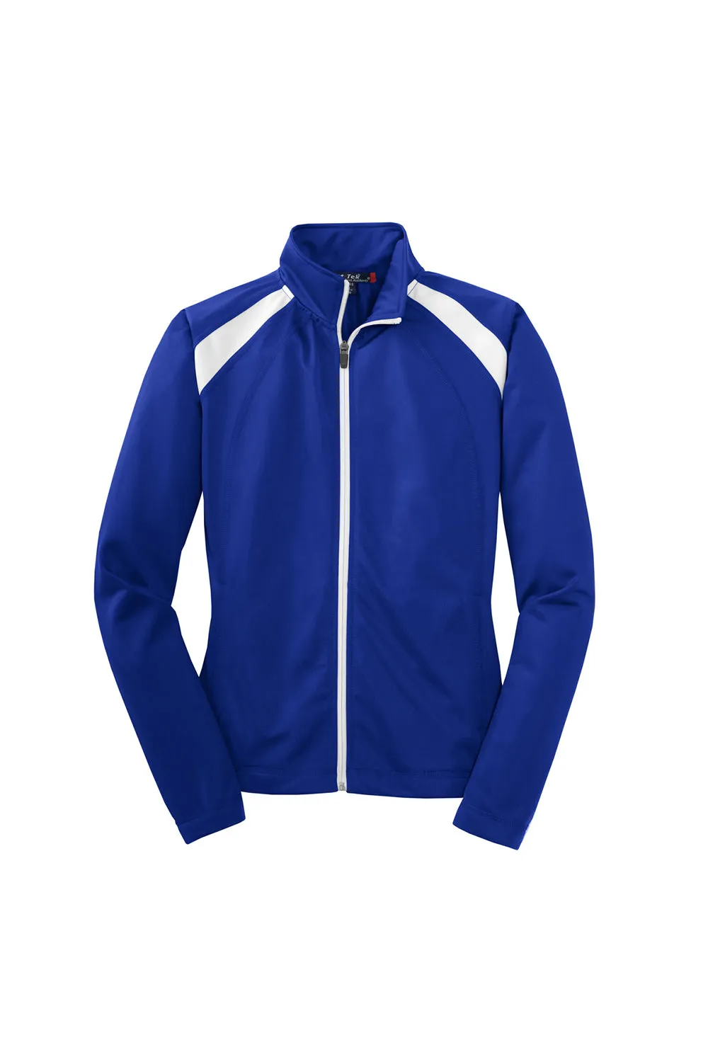 Sport-Tek Womens Full Zip Track Jacket - True Royal Blue/White