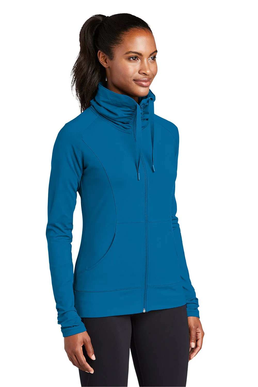 Sport-Tek Womens Sport-Wick Moisture Wicking Full Zip Jacket - Peacock Blue