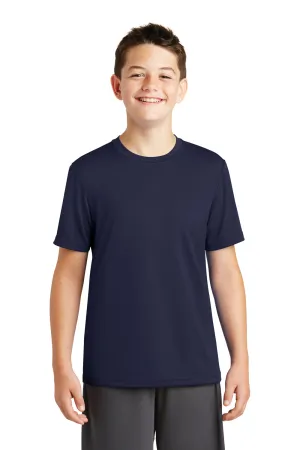 Sport-Tek Youth Tough Moisture Wicking Short Sleeve Crewneck T-Shirt - True Navy Blue - Closeout