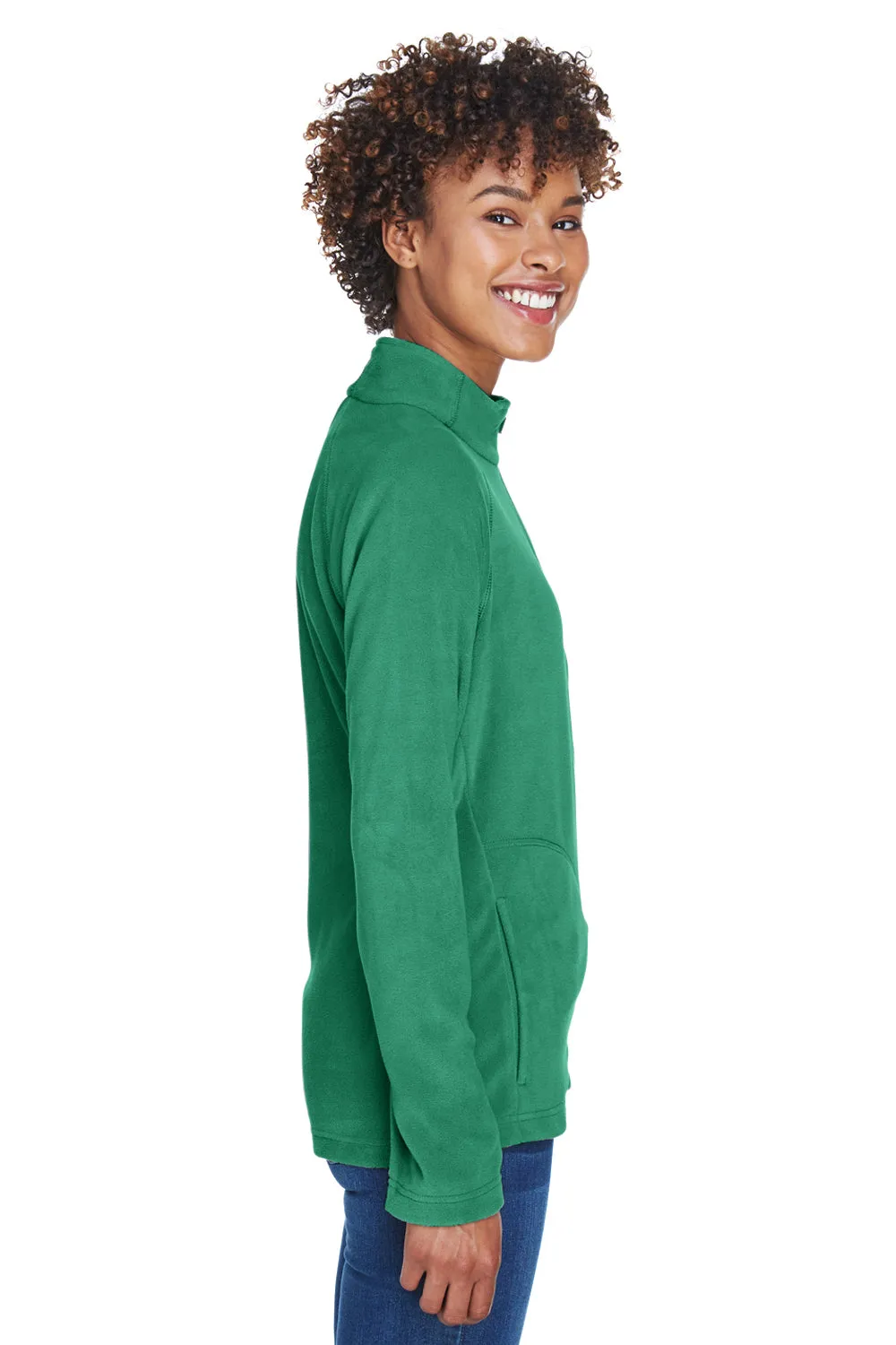 Team 365 Womens Campus Pill Resistant Microfleece Full Zip Jacket - Kelly Green
