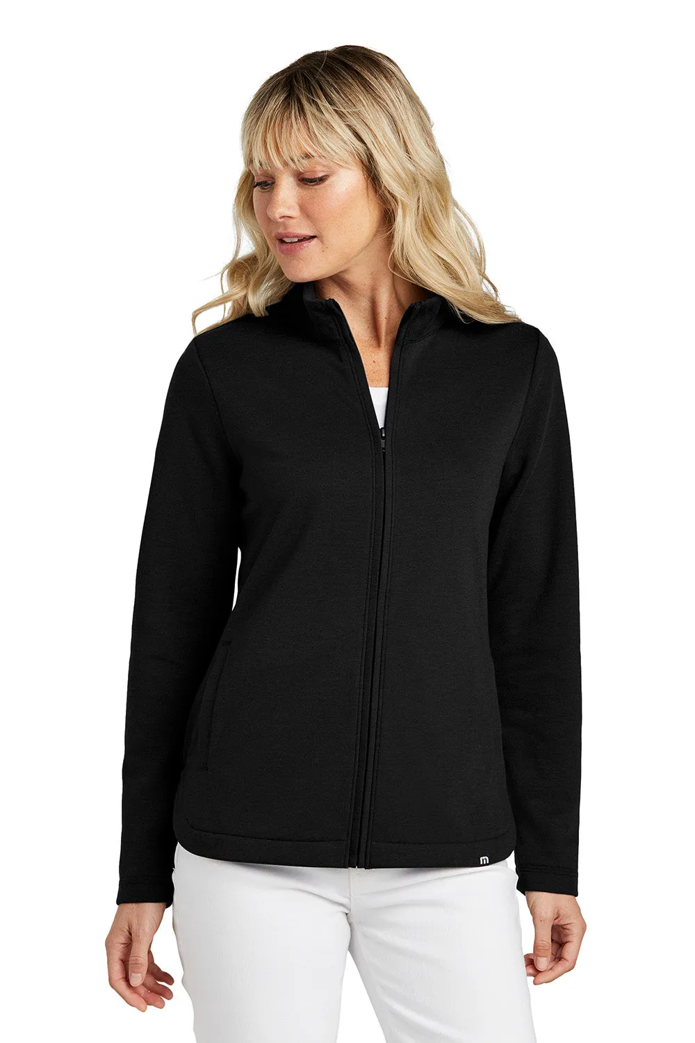 TravisMathew Womens Coveside Wrinkle Resistant Full Zip Jacket - Black