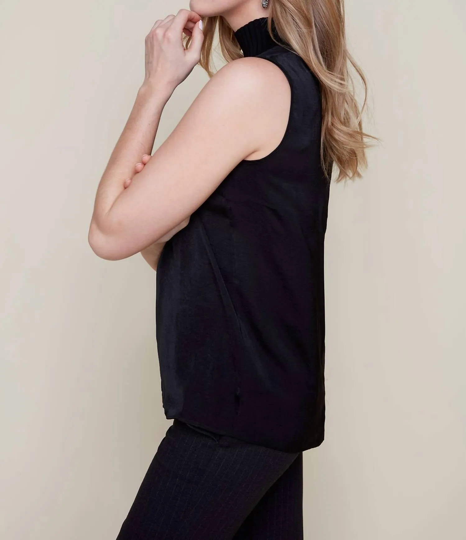 Turtleneck Blouse In Black
