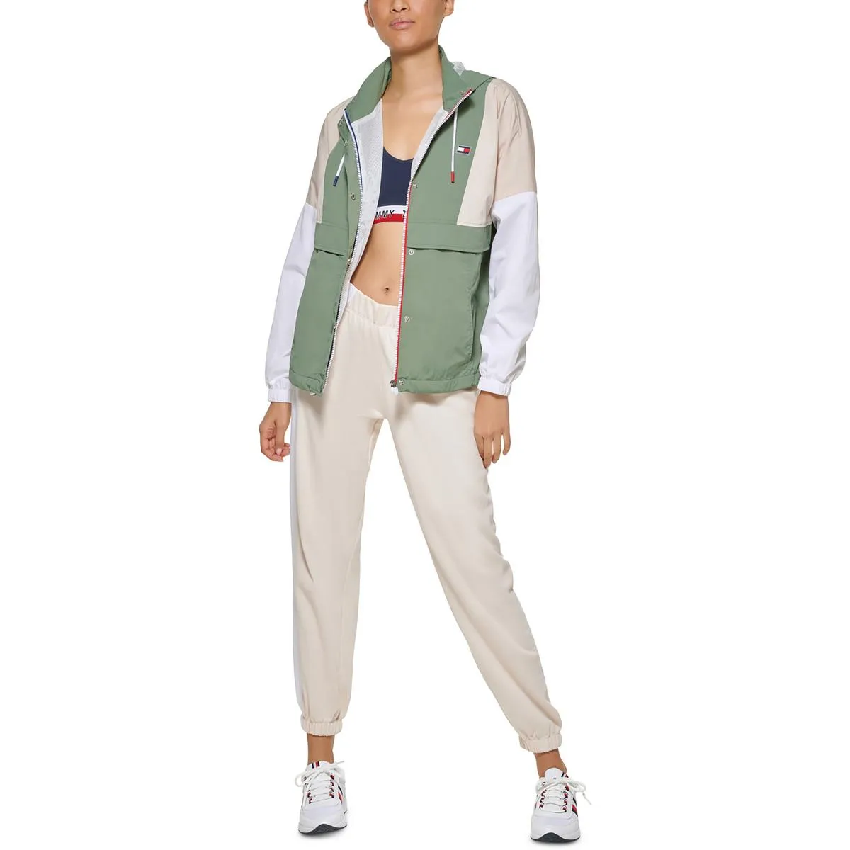 Womens Logo Nylon Windbreaker Jacket