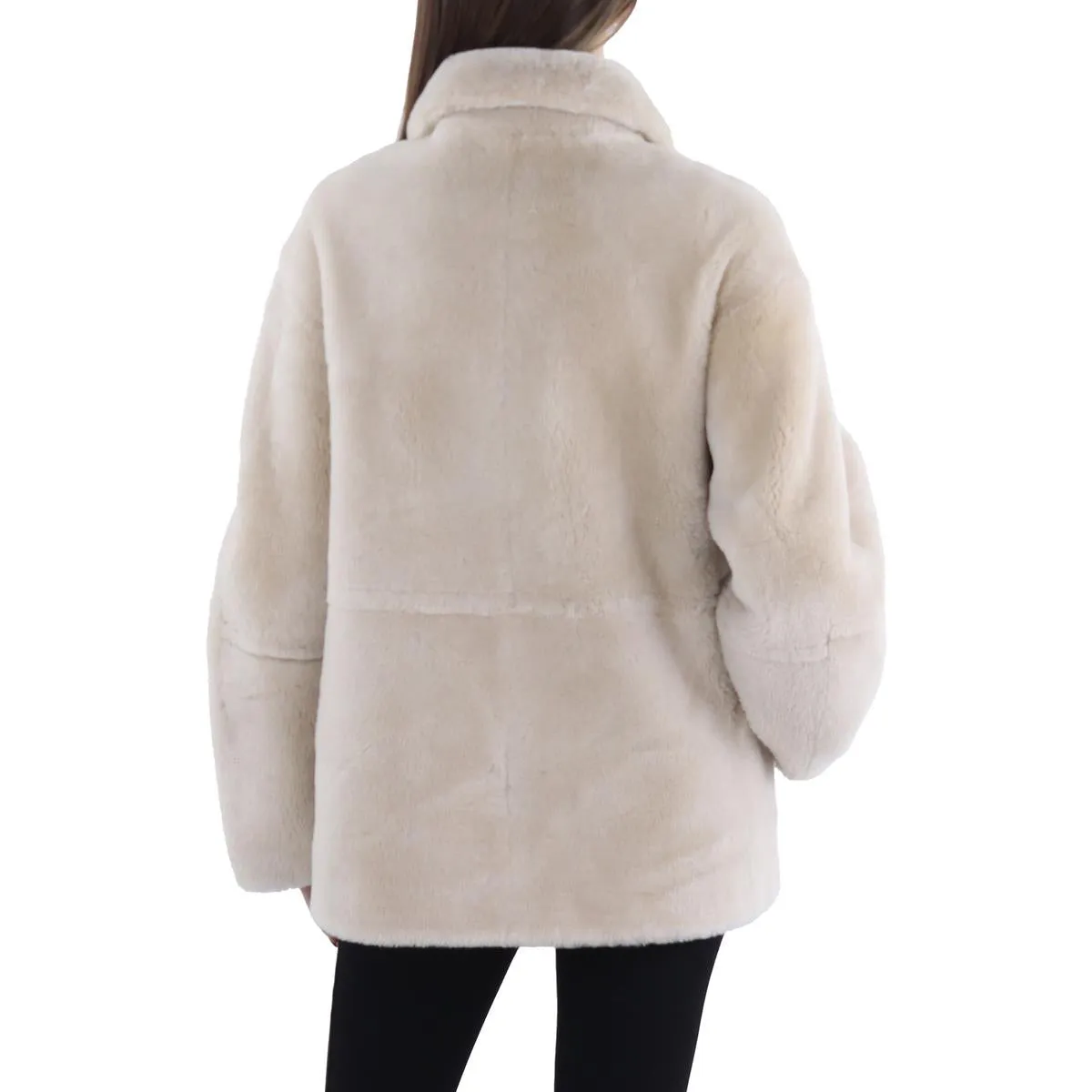Womens Shearling Midi Walker Coat